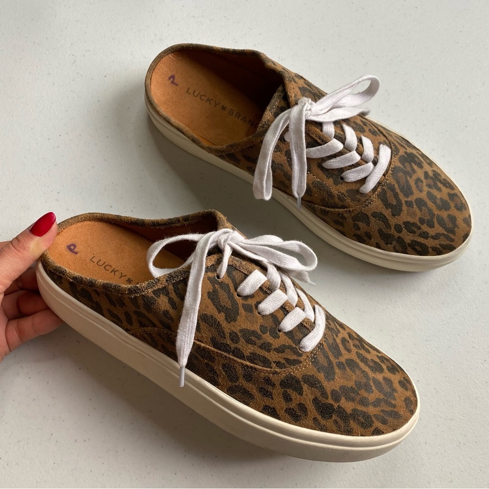 Lucky Brand Leopard Print Sneakers with White Laces